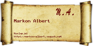 Markon Albert névjegykártya